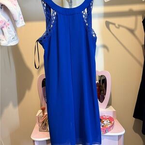 Elegant Blue Sleeveless Dress